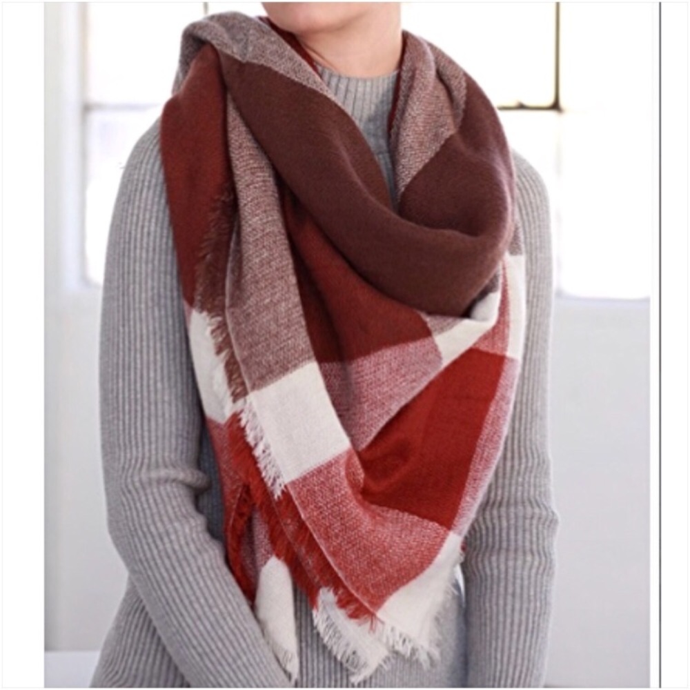 Beautiful Plaid Colorblock Blanket Scarf NWT sold - Picture 2 of 7